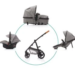 Fillikid Kombi Kinderwagen Panther, 3 In 1, Hellgrau Melange -Chicco shop fillikid kombi kinderwagen panther 3 in 1 hellgrau melange 4
