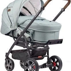 GESSLEIN Kombi Kinderwagen F4 Air+ Inkl. C2 Kompakt-Tragetasche, Gestell Schwarz/tab...