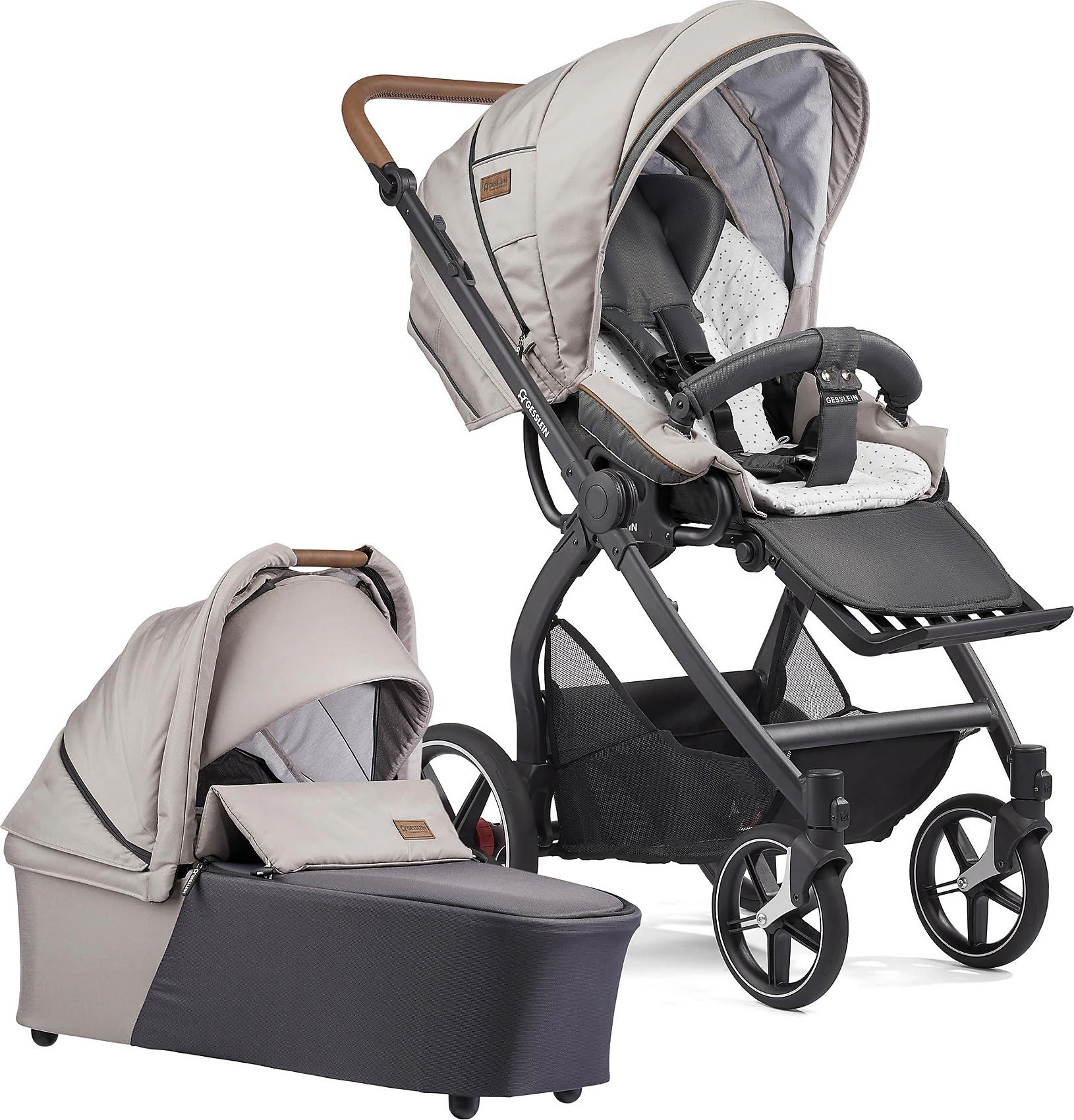 GESSLEIN Kombi Kinderwagen FX4 Soft+ Classic Schwarz/tabak Inkl. CX3 Wanne & Adapter... 2 GESSLEIN Kombi Kinderwagen FX4 Soft+ Classic Schwarz/tabak Inkl. CX3 Wanne & Adapter...