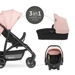 HAUCK Kombi Kinderwagen Rapid 4R Plus Trioset, Rose -Chicco shop hauck kombi kinderwagen rapid 4r plus trioset rose 5