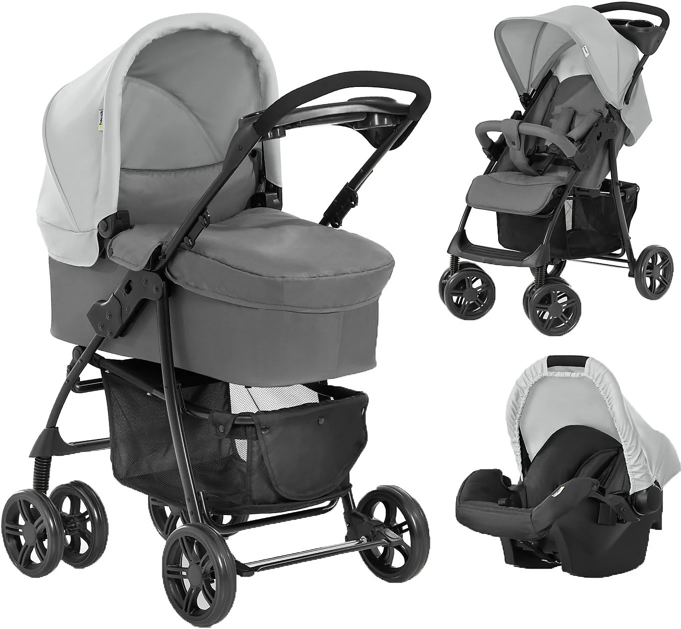 HAUCK Kombi Kinderwagen Shopper Trio Set, Grey 3 HAUCK Kombi Kinderwagen Shopper Trio Set, Grey