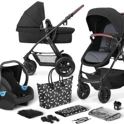 Kinderkraft Kinderwagen Xmoov, Multifunktional, 3in1, Schwarz