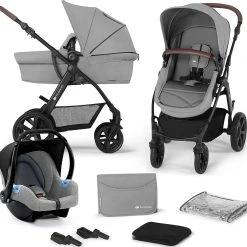 Kinderkraft Kombi Kinderwagen, 3in1 MOOV CT Gray Melange