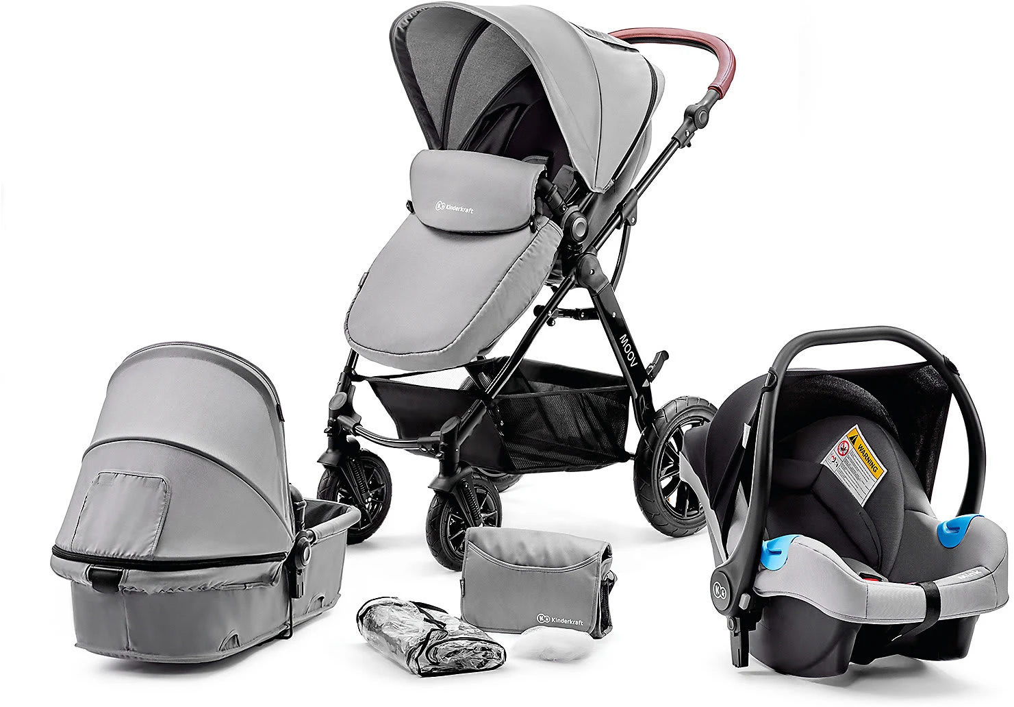 Kinderkraft Kombi Kinderwagen Moov, 3in1, Hellgrau 2 Kinderkraft Kombi Kinderwagen Moov, 3in1, Hellgrau