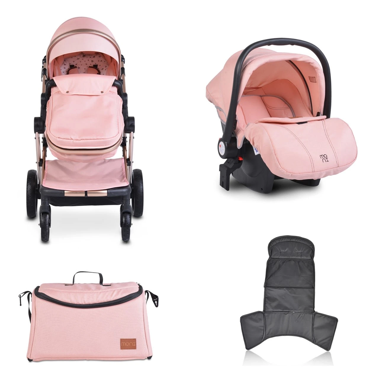Moni Kinderwagen Polly 3 In 1 In Rosa 4 Moni Kinderwagen Polly 3 In 1 In Rosa – Bild 2